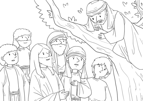 Luke 19 4 5 Jesus And Zacchaeus Coloring Page